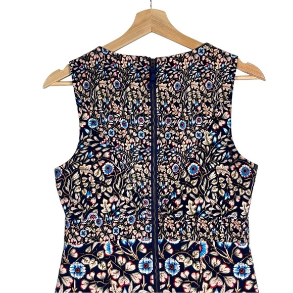 ANTHROPOLOGIE MAEVE BRINDLE FLORAL SLEEVELESS FITTED SHEATH DRESS - Picture 7 of 16